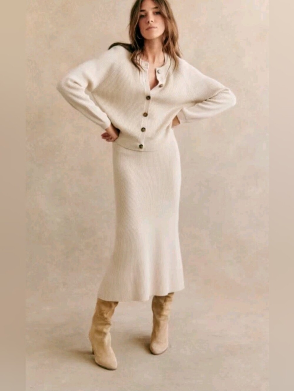 Sezane Sonnie Cardigan In Cream, Size Small - Picture 15 of 15